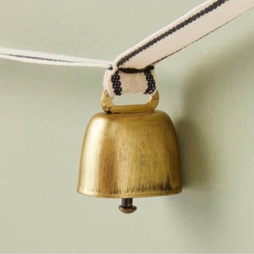 Decorative Metal Bell Christmas Garland Antique Brass Finish - Hearth & Hand